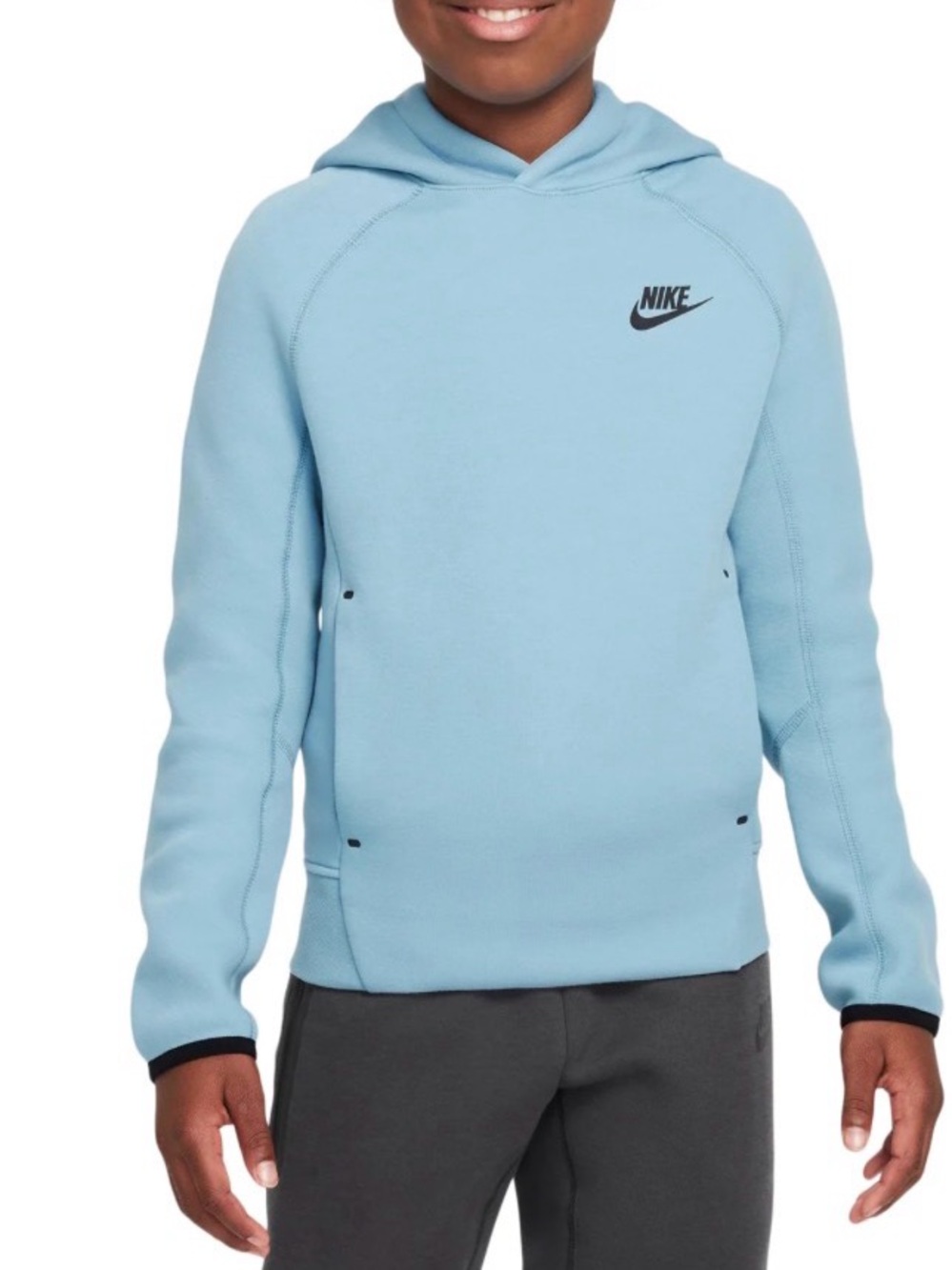 Nike Kids tech light blue hoodie Sweatshirt Sz m 8